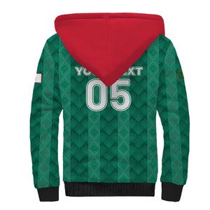 Custom Algeria Football 2026 Sherpa Hoodie Algerian Geometric Patterns