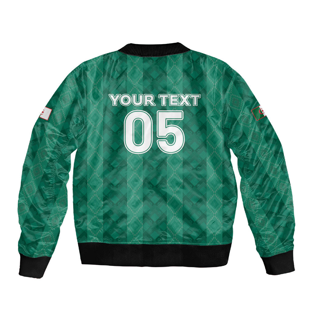 Custom Algeria Football 2026 Sleeve Zip Bomber Jacket Algerian Geometric Patterns