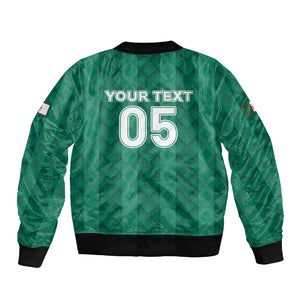 Custom Algeria Football 2026 Sleeve Zip Bomber Jacket Algerian Geometric Patterns