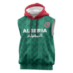 Custom Algeria Football 2026 Sleeveless Hoodie Algerian Geometric Patterns