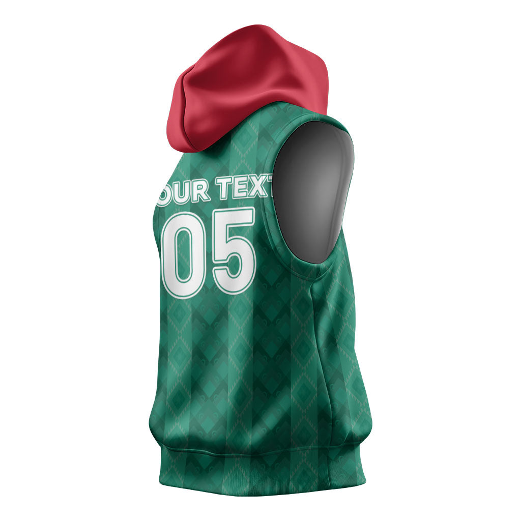 Custom Algeria Football 2026 Sleeveless Hoodie Algerian Geometric Patterns