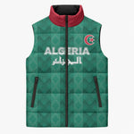 Custom Algeria Football 2026 Sleeveless Puffer Jacket Algerian Geometric Patterns