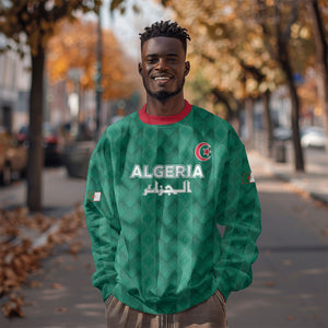 Custom Algeria Football 2026 Sweatshirt Algerian Geometric Patterns