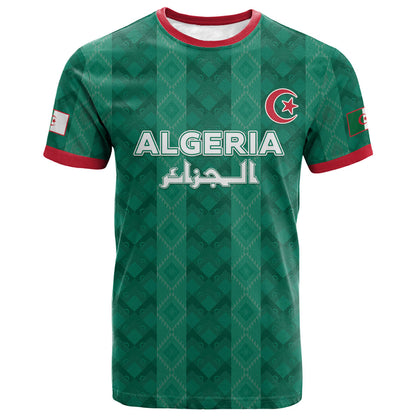 Custom Algeria Football 2026 T shirt Algerian Geometric Patterns