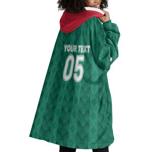 Custom Algeria Football 2026 Wearable Blanket Hoodie Algerian Geometric Patterns