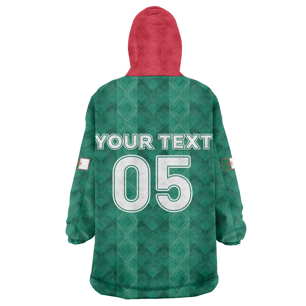 Custom Algeria Football 2026 Wearable Blanket Hoodie Algerian Geometric Patterns