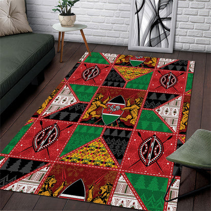 Kenya Christmas Area Rug Patchwork Style