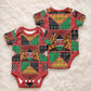 Kenya Christmas Baby Onesie Patchwork Style