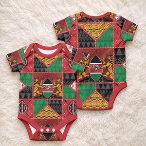 Kenya Christmas Baby Onesie Patchwork Style