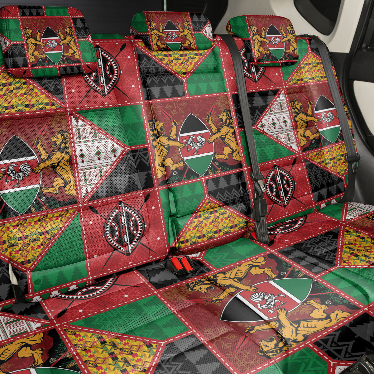 Kenya Christmas Back Car Seat Cover Patchwork Style