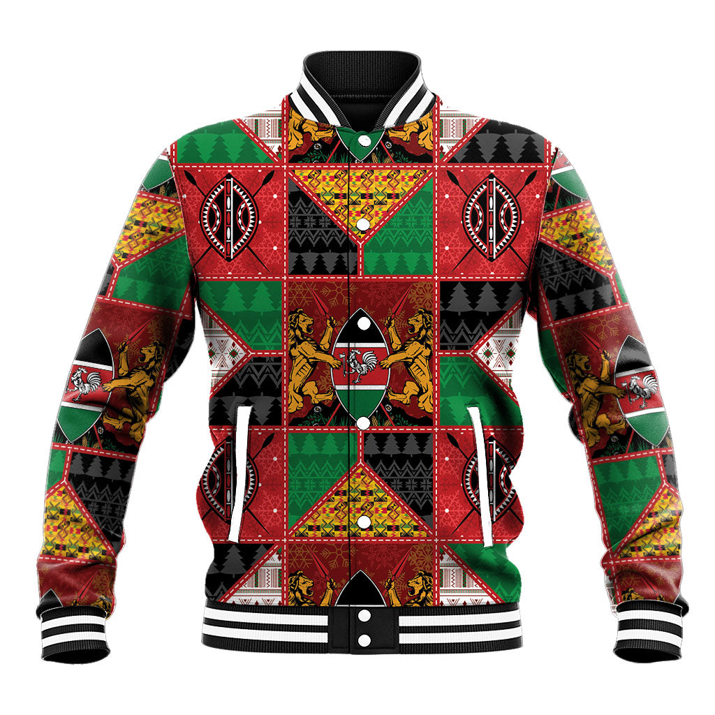 Kenya Christmas Baseball Jacket Patchwork Style