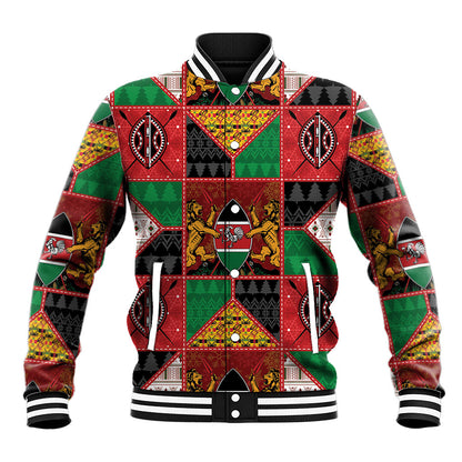 Kenya Christmas Baseball Jacket Patchwork Style