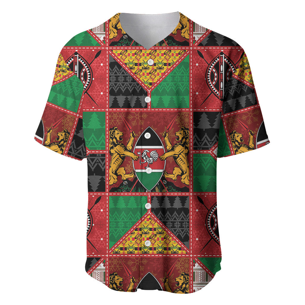 Kenya Christmas Baseball Jersey Patchwork Style