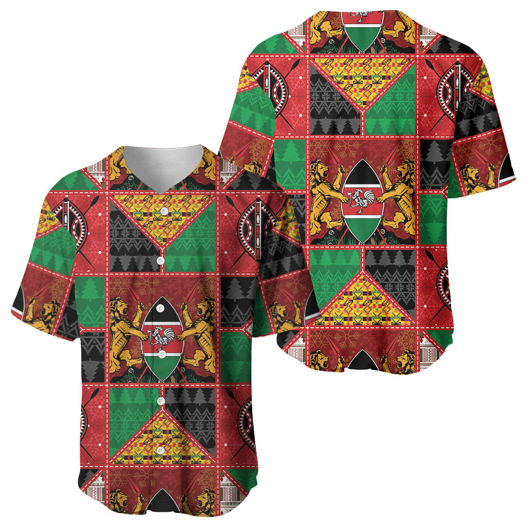 Kenya Christmas Baseball Jersey Patchwork Style