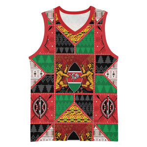 Kenya Christmas Basketball Jersey Patchwork Style