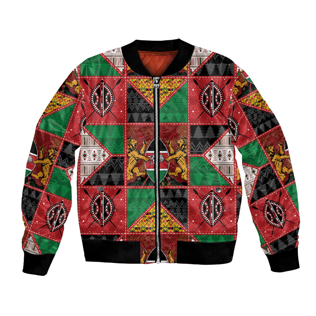 Kenya Christmas Bomber Jacket Patchwork Style