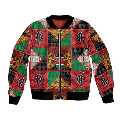 Kenya Christmas Bomber Jacket Patchwork Style