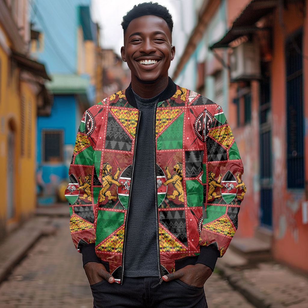 Kenya Christmas Bomber Jacket Patchwork Style