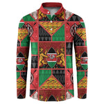 Kenya Christmas Button Sweatshirt Patchwork Style