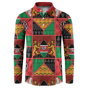 Kenya Christmas Button Sweatshirt Patchwork Style