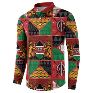 Kenya Christmas Button Sweatshirt Patchwork Style