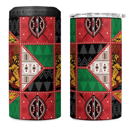 Kenya Christmas 4 in 1 Can Cooler Tumbler Patchwork Style