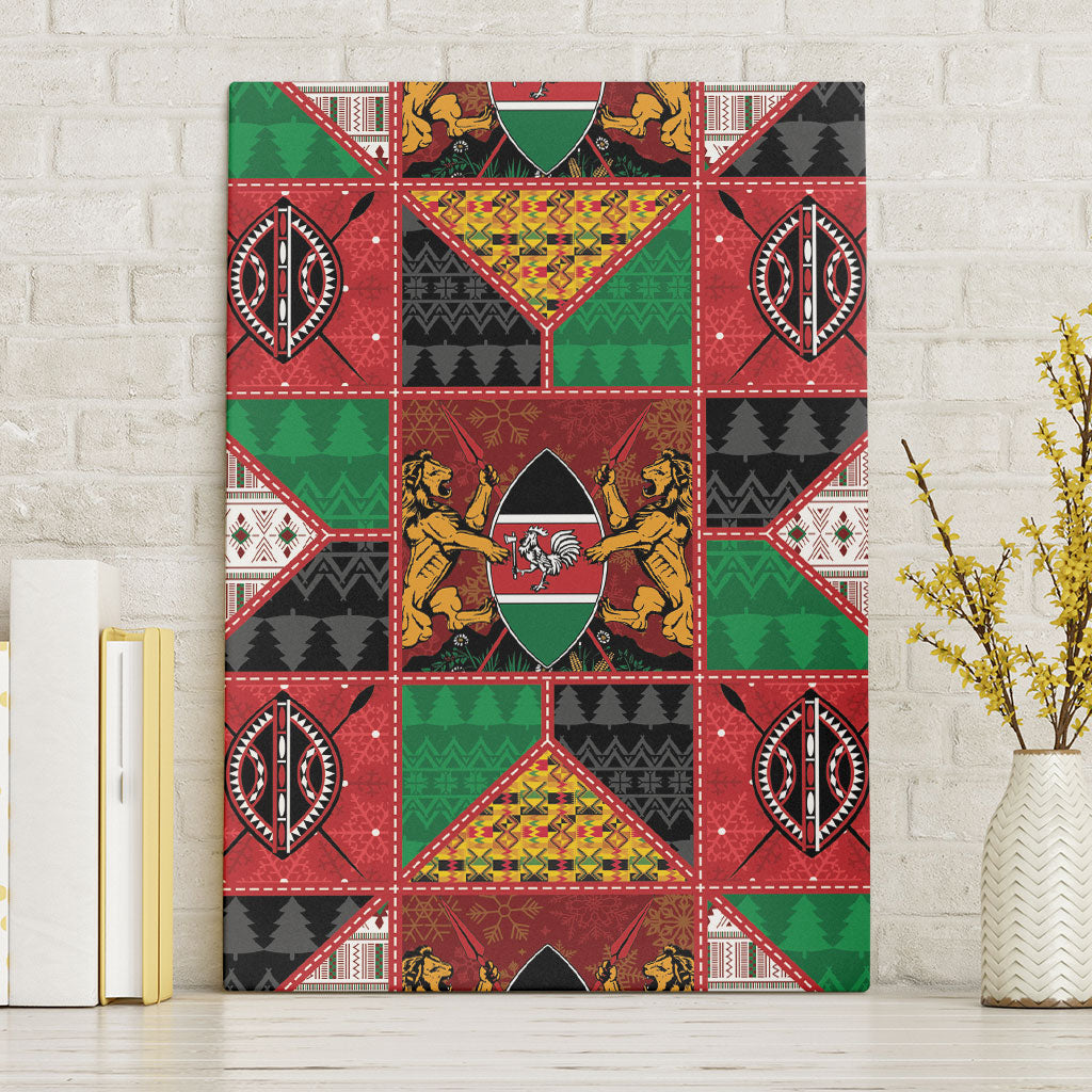 Kenya Christmas Canvas Wall Art Patchwork Style