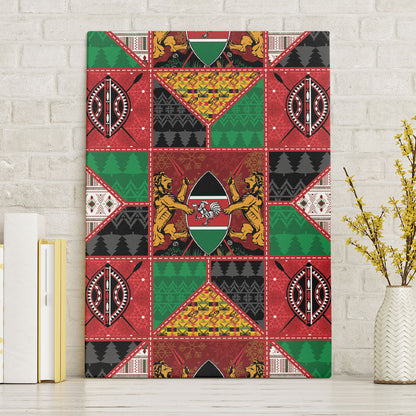 Kenya Christmas Canvas Wall Art Patchwork Style