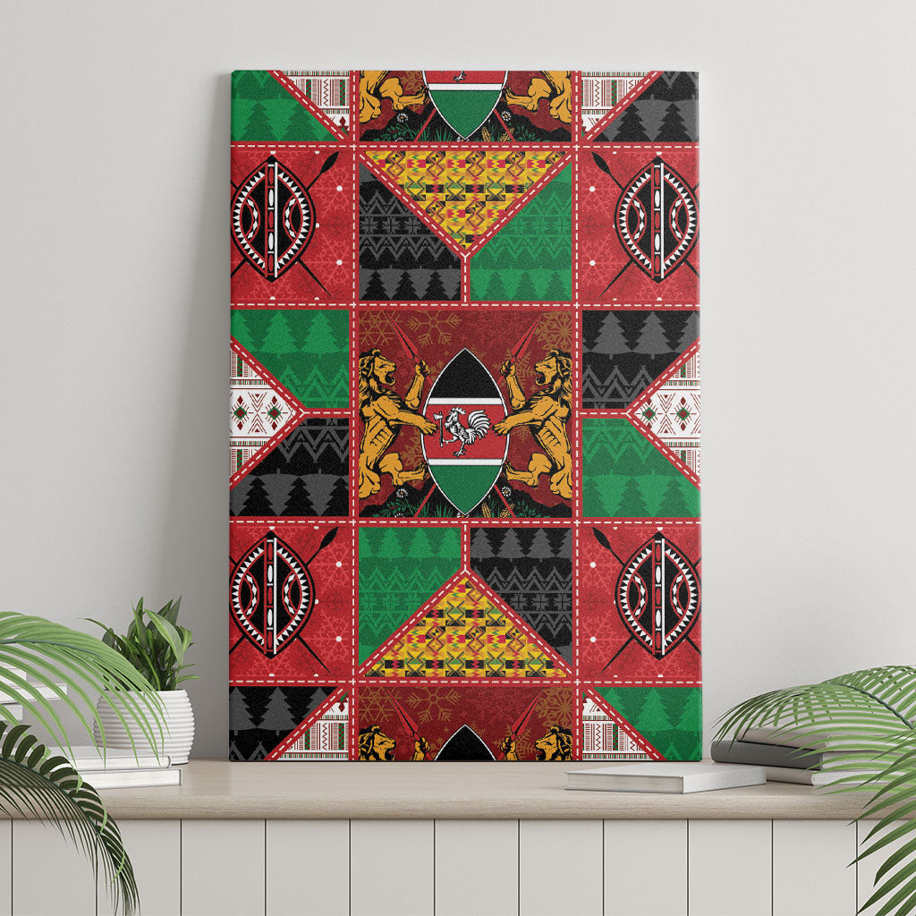 Kenya Christmas Canvas Wall Art Patchwork Style