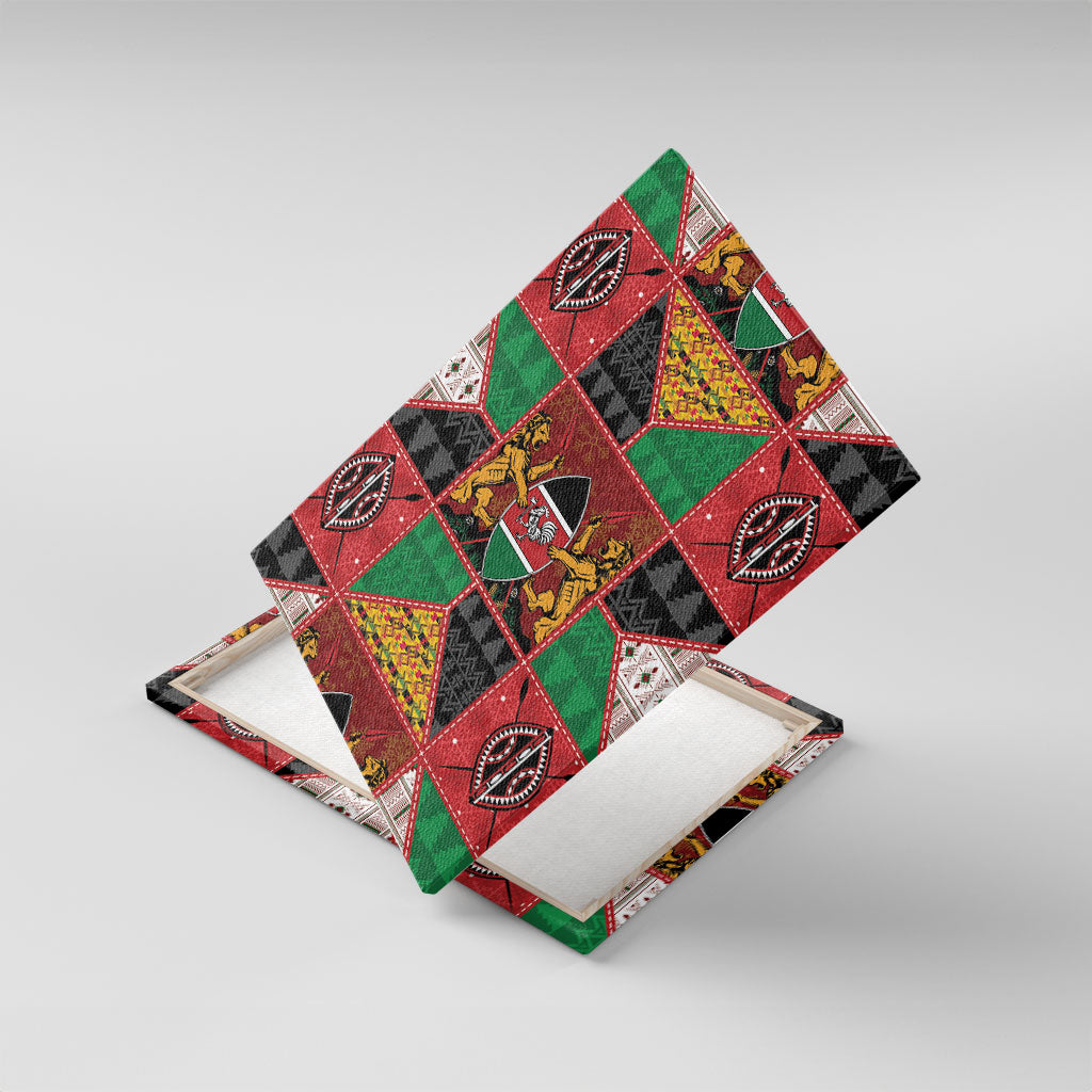 Kenya Christmas Canvas Wall Art Patchwork Style