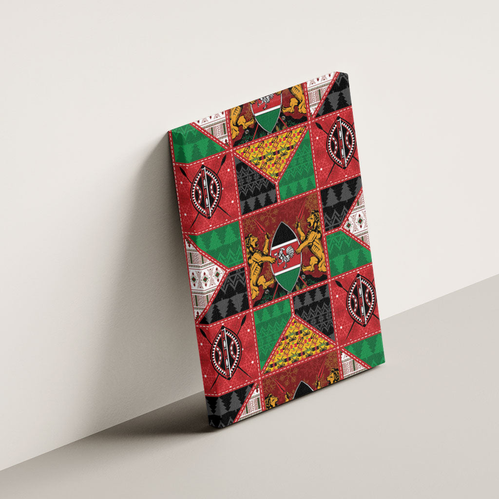 Kenya Christmas Canvas Wall Art Patchwork Style
