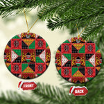 Kenya Christmas Ceramic Ornament Patchwork Style