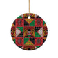 Kenya Christmas Ceramic Ornament Patchwork Style