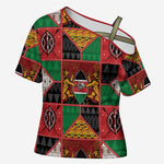 Kenya Christmas Cross Shoulder Shirt Patchwork Style