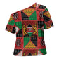 Kenya Christmas Cross Shoulder Shirt Patchwork Style