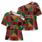 Kenya Christmas Cross Shoulder Shirt Patchwork Style