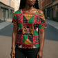 Kenya Christmas Cross Shoulder Shirt Patchwork Style
