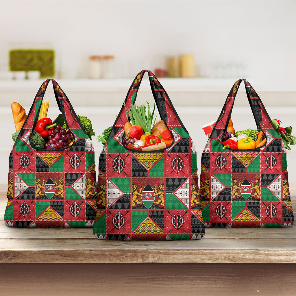 Kenya Christmas Grocery Bag Patchwork Style