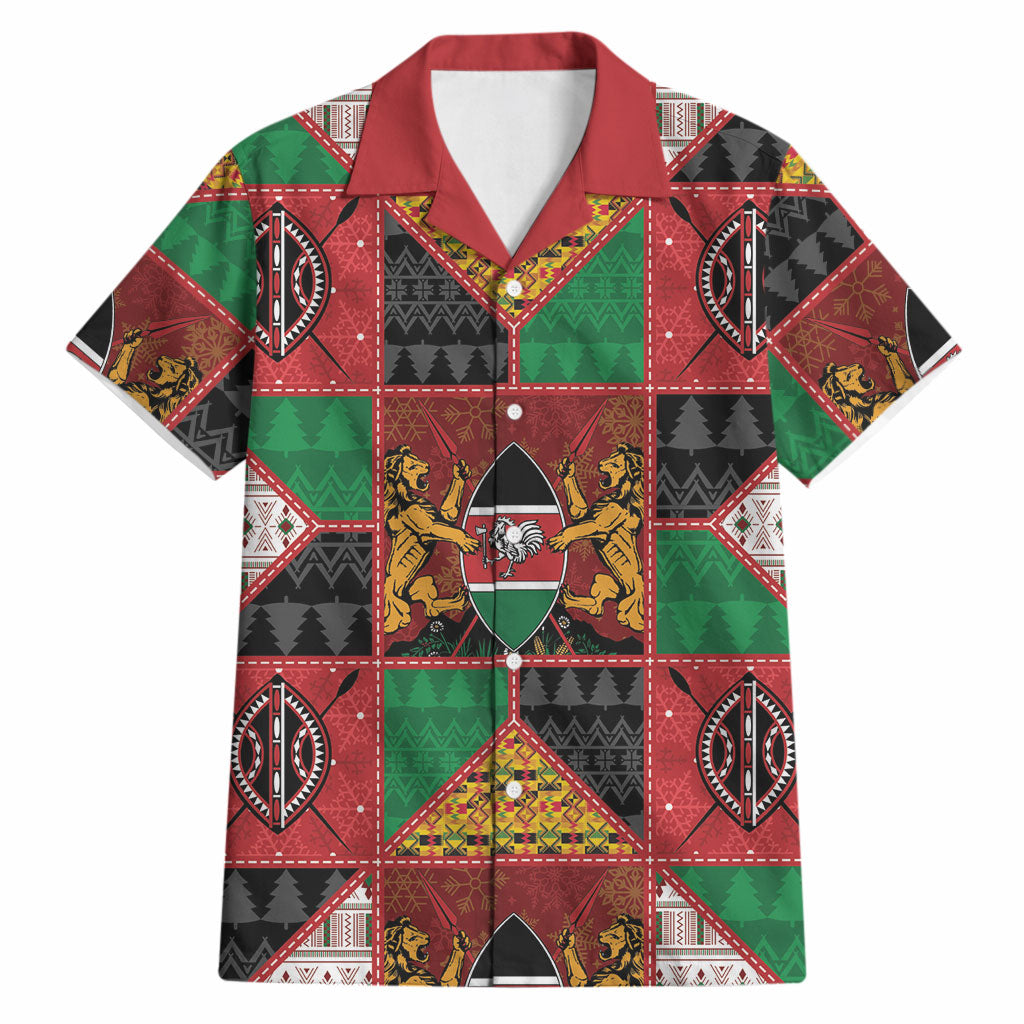 Kenya Christmas Hawaiian Shirt Patchwork Style
