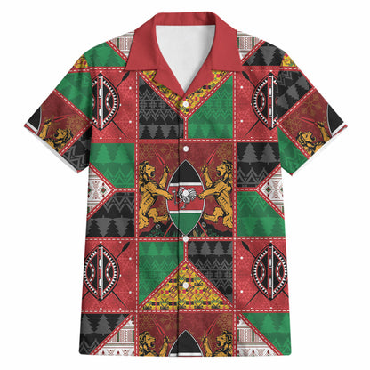 Kenya Christmas Hawaiian Shirt Patchwork Style