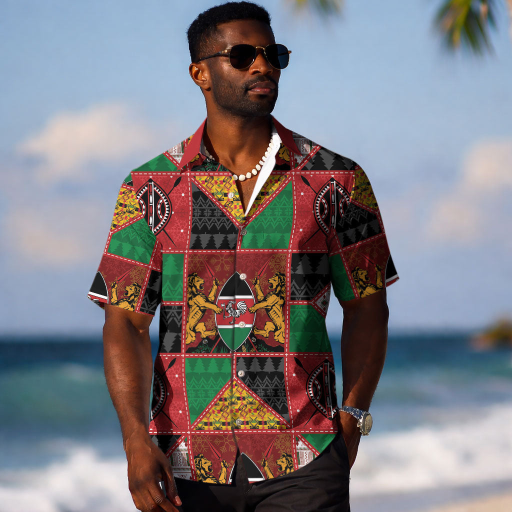 Kenya Christmas Hawaiian Shirt Patchwork Style