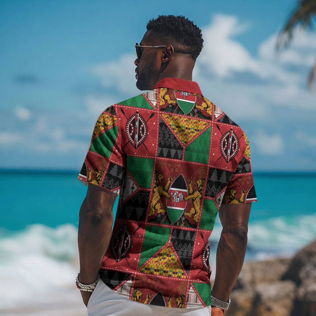 Kenya Christmas Hawaiian Shirt Patchwork Style