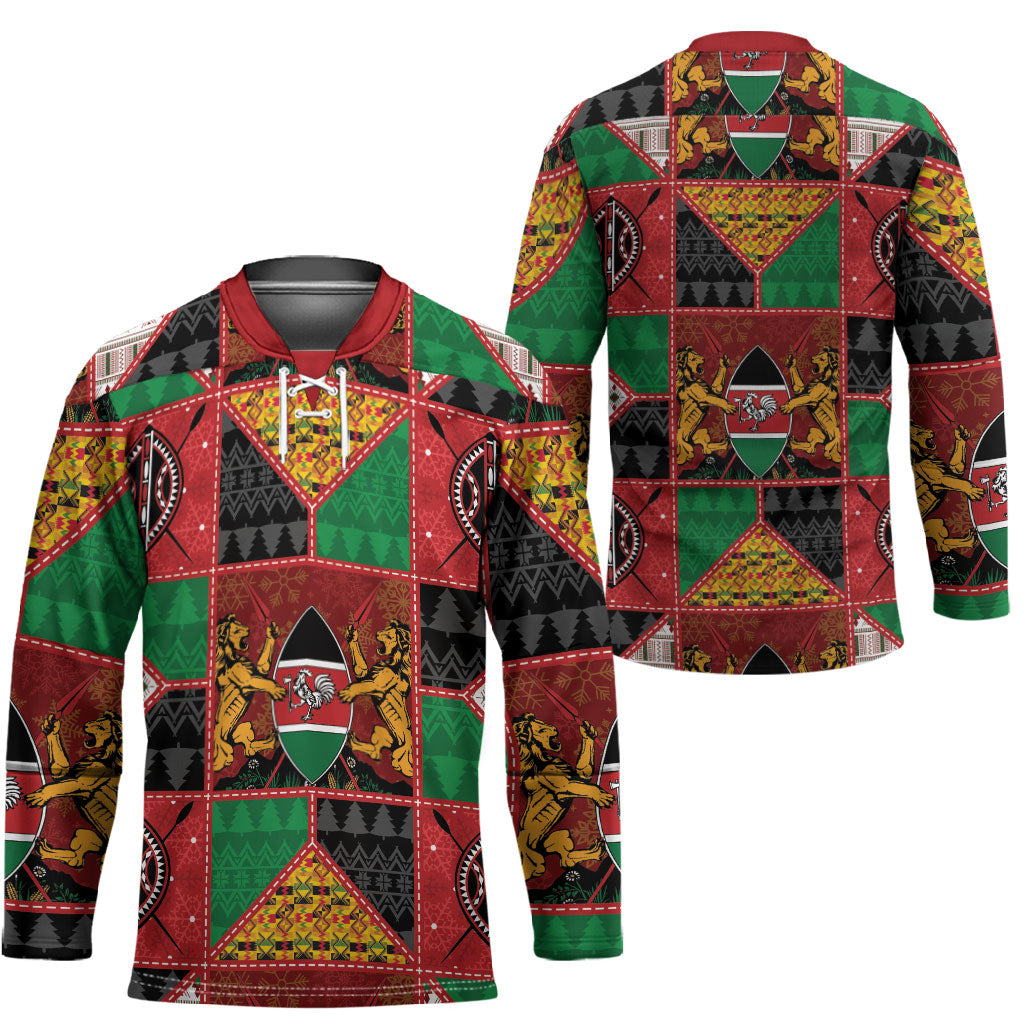 Kenya Christmas Hockey Jersey Patchwork Style