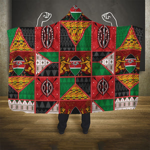 Kenya Christmas Hooded Blanket Patchwork Style