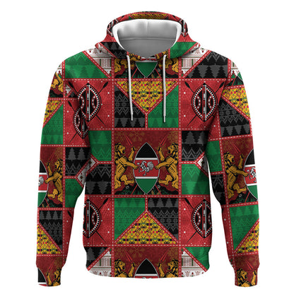 Kenya Christmas Hoodie Patchwork Style