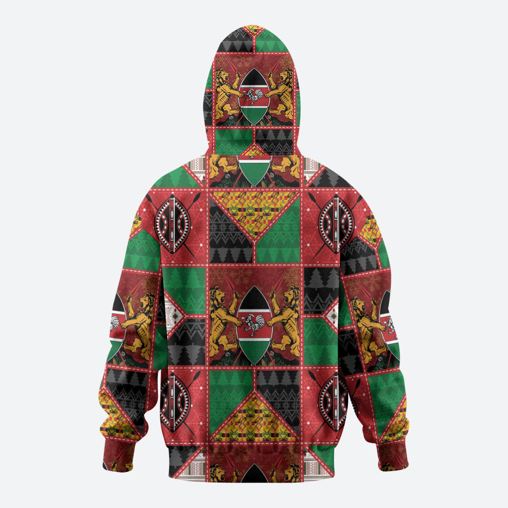 Kenya Christmas Hoodie Patchwork Style