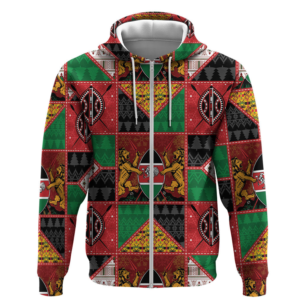 Kenya Christmas Hoodie Patchwork Style