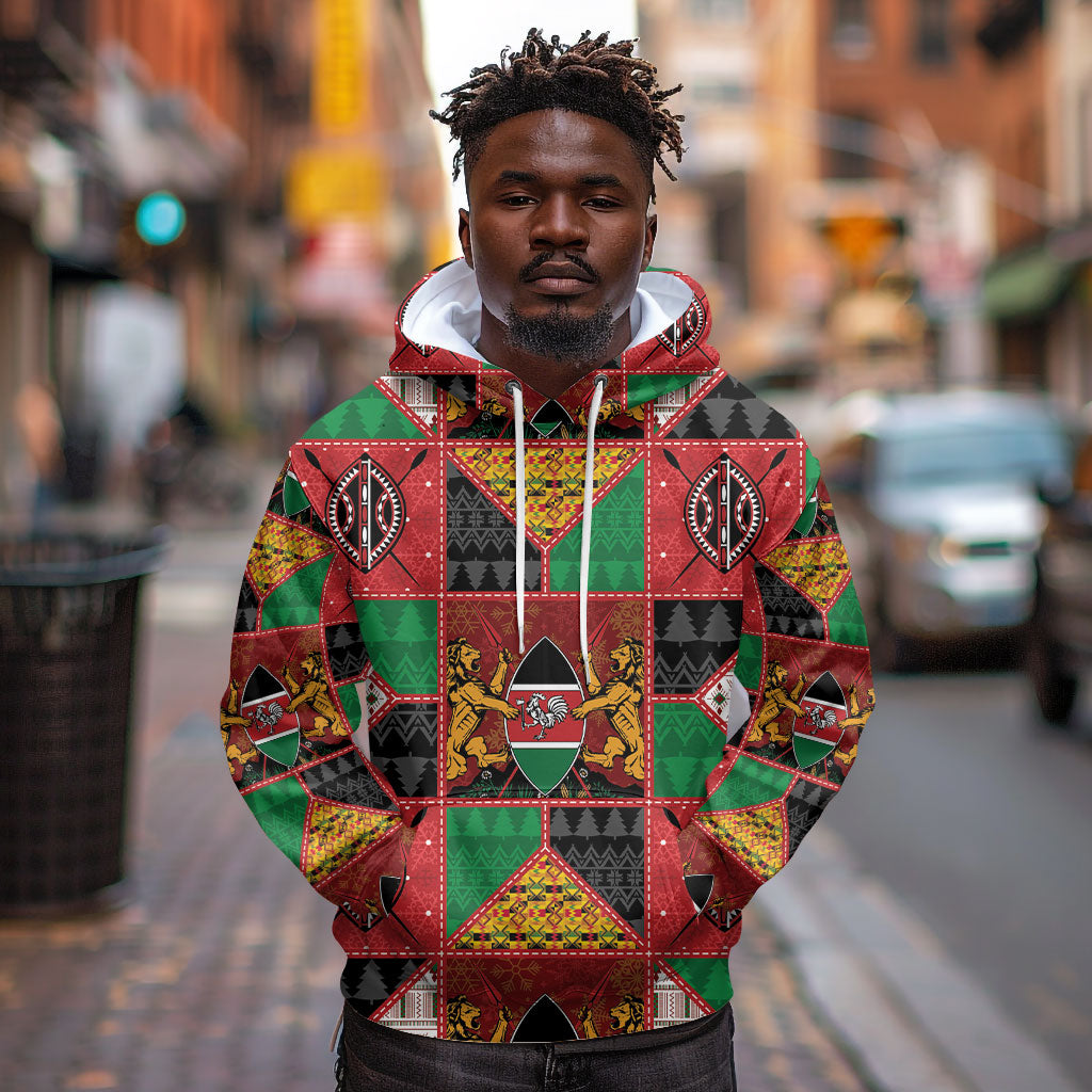 Kenya Christmas Hoodie Patchwork Style