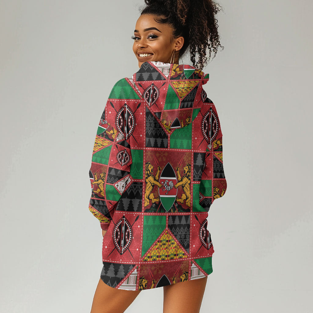 Kenya Christmas Hoodie Dress Patchwork Style