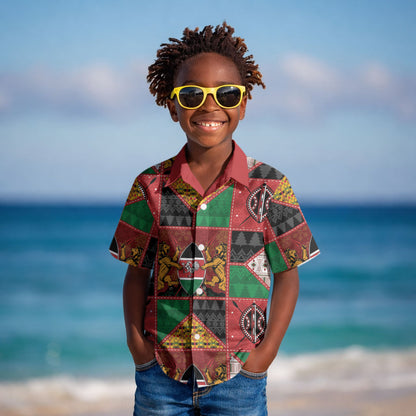 Kenya Christmas Kid Hawaiian Shirt Patchwork Style